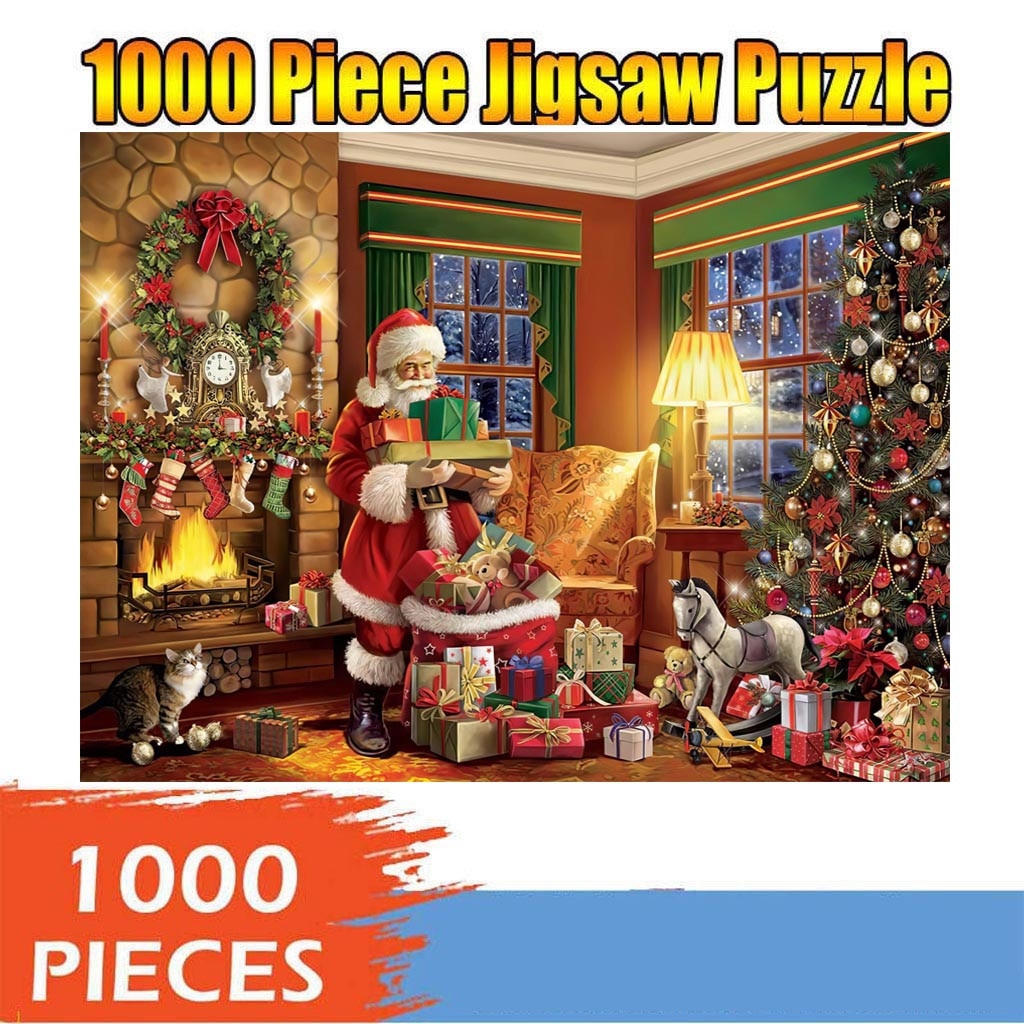 Merry Christmas Gifts 1000 Piece Puzzle Large Jigsaw Puzzle For Adult Children Puzzle Game